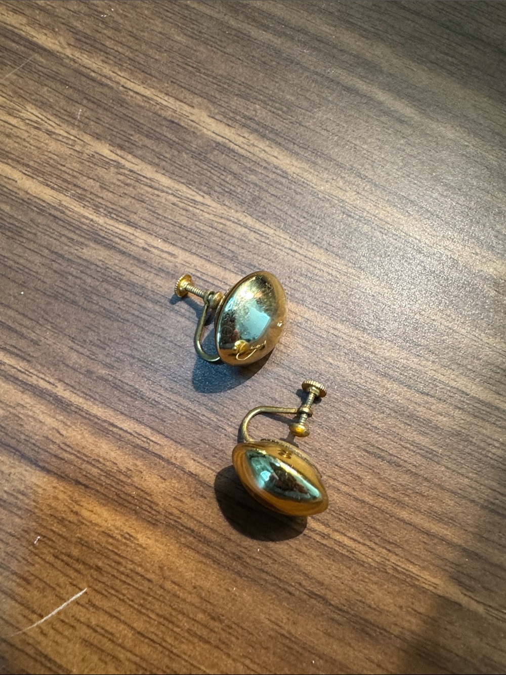 Vintage Gold Oval Screwback Earrings